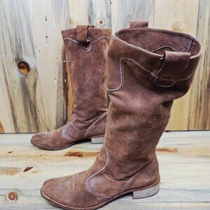 ACCADEMIA De Calzolari Italian Suede Leather Tall  Knee High Boots 39 EU